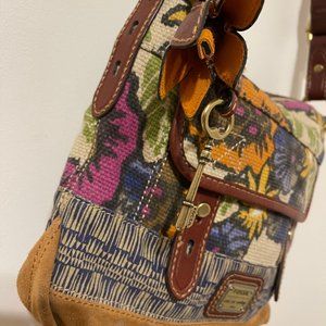 Fossil Floral Vintage Crossbody Handbag Purse